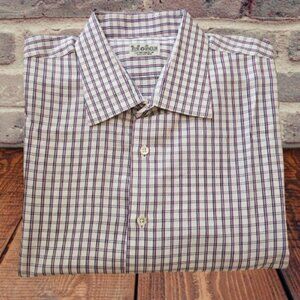 Mohan Custom Men Long Sleeve Checks Dress Shirt - Size 17.5